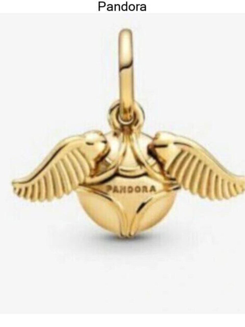 New Pandora Shine Gold Harry Potter Golden Snitch Wings Pendant Charm